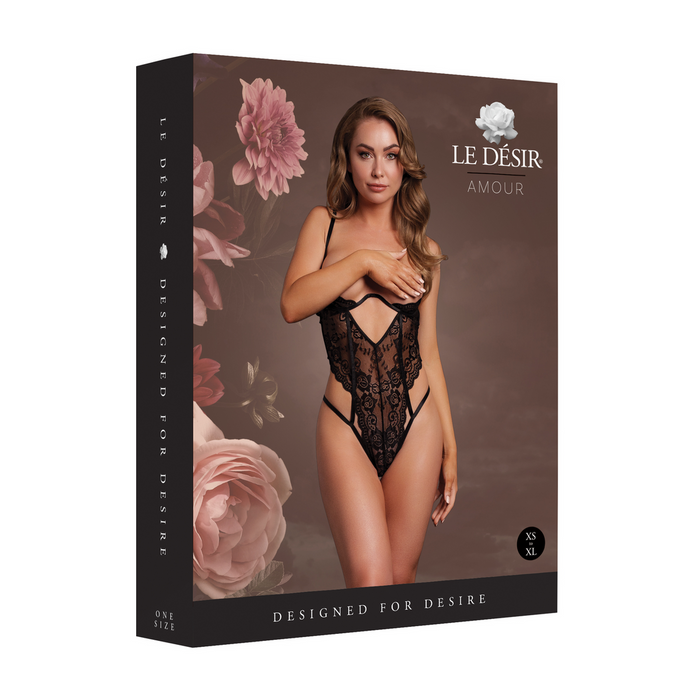 Le Désir Lace Bodysuit Noir