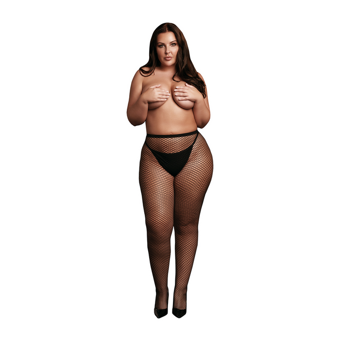 Le Désir Panty With Small Fishnet Structure Black