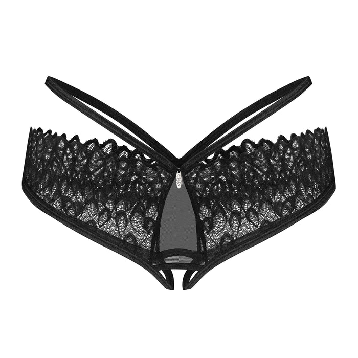 Obsessive Donarella Panties Entrejambe Ouvert Noir