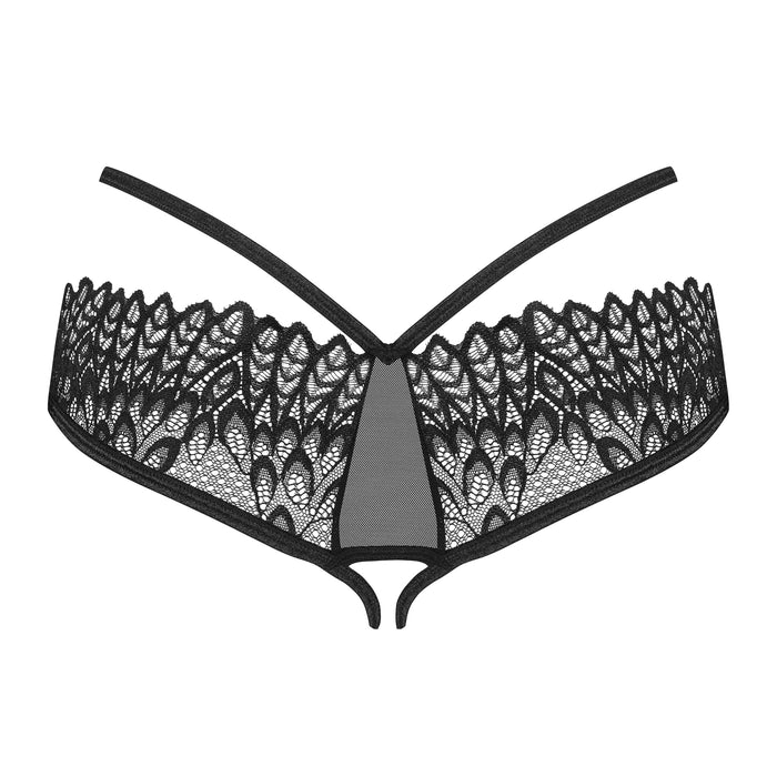 Obsessive Donarella Panties Entrejambe Ouvert Noir