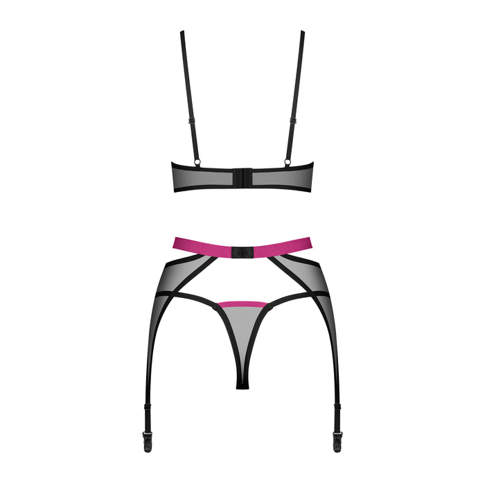 Obsessive Novenes Ensemble Lingerie 3 Pièces Noir