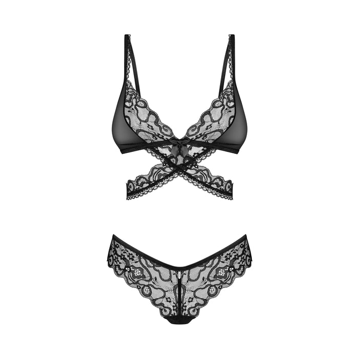 Obsessive Blomentis Ensemble Lingerie 2 Pièces Noir