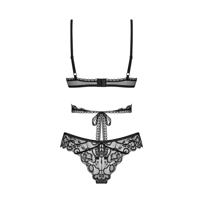 Obsessive Blomentis Ensemble Lingerie 2 Pièces Noir