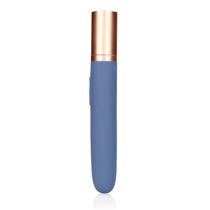 Travel Vibrator With Lube Compartment And Pump Blue Horizon