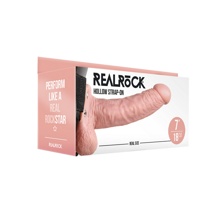 RealRock Gode à Sangle Creuse Avec Boules 18 Cm